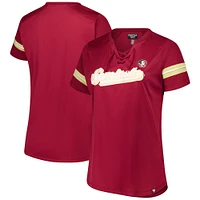 T-shirt à lacets pour femmes Fanatics Garnet Florida State Seminoles grande taille la préparation aux prolongations