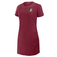 Women's Fanatics Garnet Florida State Seminoles Ruched Drape T-Shirt Dress