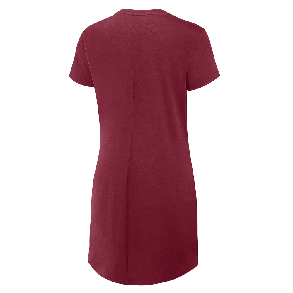Women's Fanatics Garnet Florida State Seminoles Ruched Drape T-Shirt Dress