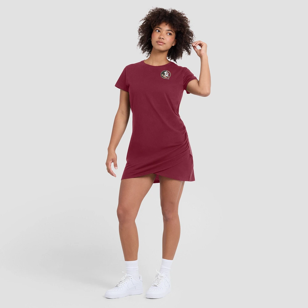 Women's Fanatics Garnet Florida State Seminoles Ruched Drape T-Shirt Dress