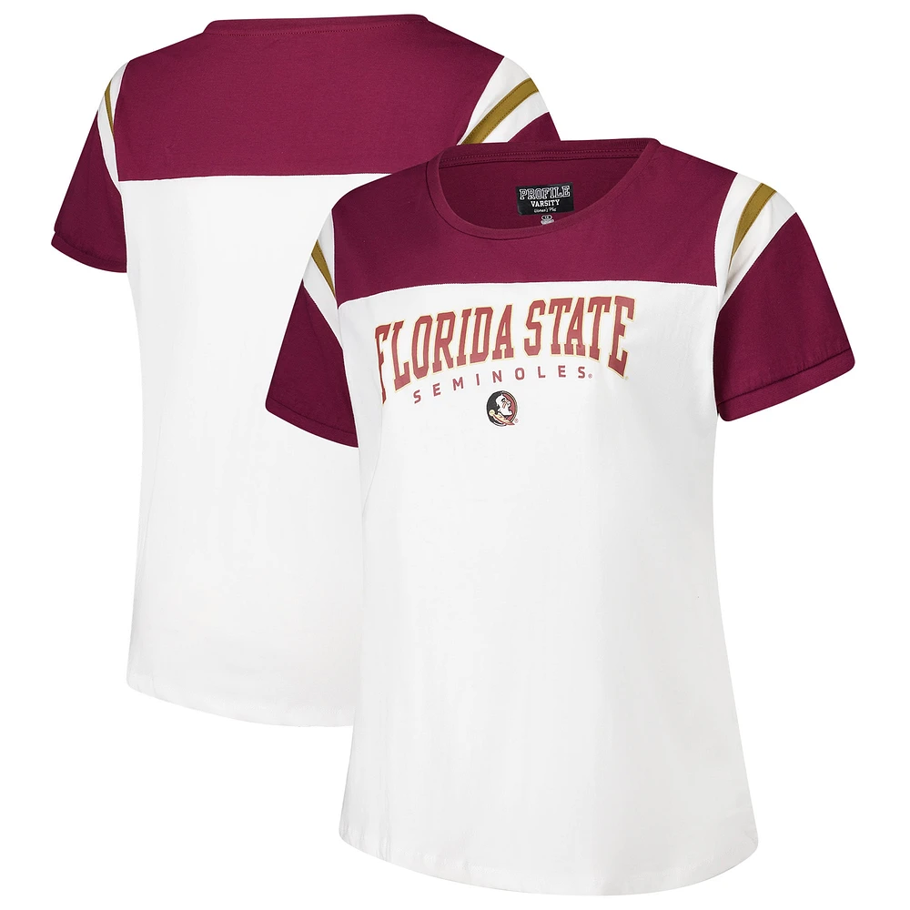 T-shirt Fanatics pour femmes, blanc, grande taille, Florida State Seminoles, Winning Gear