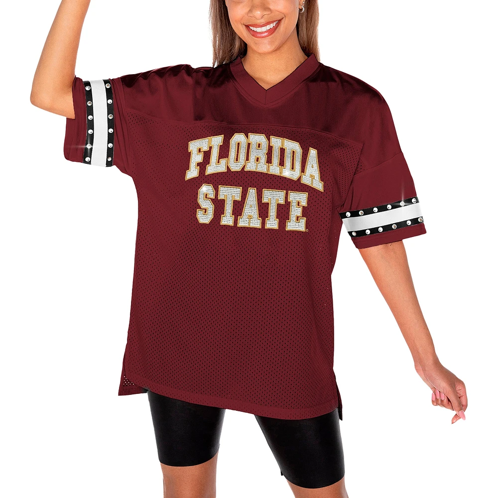 T-shirt à strass pour femme Gameday Couture Garnet Florida State Seminoles Until Kickoff