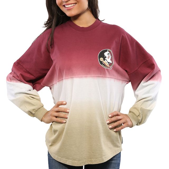 Maillot Femme grenat Florida State Seminoles Ombre Long Sleeve Dip-Dyed Spirit