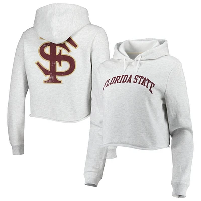 Sweat à capuche court League Collegiate Wear Ash Florida State Seminoles 2-Hit 1636 pour femmes