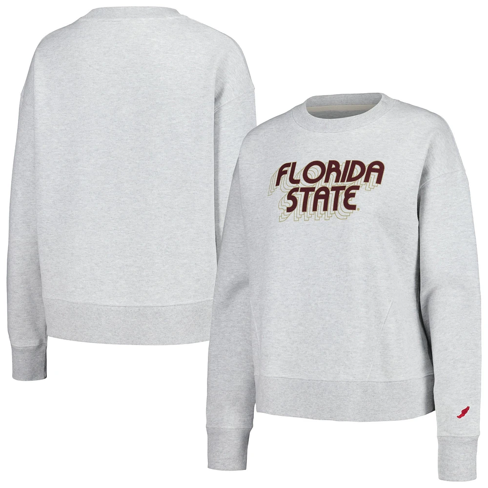 Women's League Collegiate Wear Ash Florida State Seminoles Boxy Sweat à capuche épais