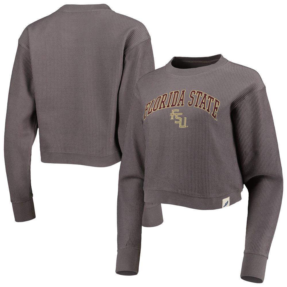 Women's League Collegiate Wear Gray Florida State Seminoles Classic Campus Corded Timber Sweatshirt