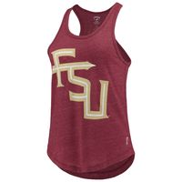 Women's League Collegiate Wear Heather Garnet Florida State Seminoles Two-Hit Intramural Tri-Blend Scoop Neck Racerback Tank Top