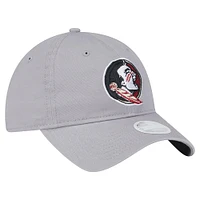 Casquette ajustable 9TWENTY pour femme avec logo Florida State Seminoles de New Era gris