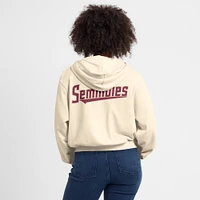 Women's Nike Cream Florida State Seminoles Cropped Chill Full-Zip Hoodie