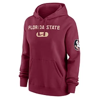Sweat à capuche en polaire Nike Garnet Florida State Seminoles Club pour femme