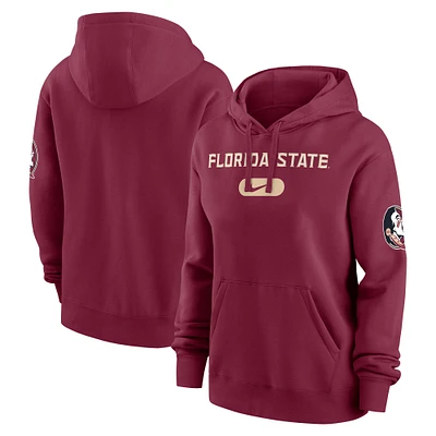 Sweat à capuche en polaire Nike Garnet Florida State Seminoles Club pour femme