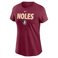 T-shirt Nike Garnet Florida State Seminoles Local Ultimate Chant pour femme