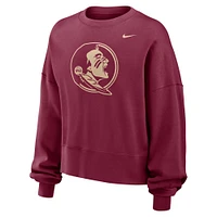 Women's Nike Garnet Florida State Seminoles Oversized Essential Pullover Sweatshirt