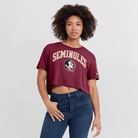 Women's Nike Garnet Florida State Seminoles Power Pursuit Athletic Prep Arch Performance Cropped T-Shirt