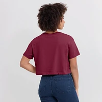 Women's Nike Garnet Florida State Seminoles Power Pursuit Athletic Prep Arch Performance Cropped T-Shirt