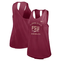 Débardeur Nike Garnet Florida State Seminoles Primetime Crisscross Performance pour femme