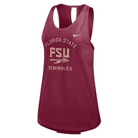 Débardeur Nike Garnet Florida State Seminoles Primetime Crisscross Performance pour femme