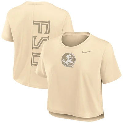 Women's Nike Tan Florida State Seminoles Performance Cropped T-Shirt