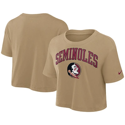 T-shirt court Nike Tan Florida State Seminoles Power Pursuit Athletic Prep Arch Performance pour femme