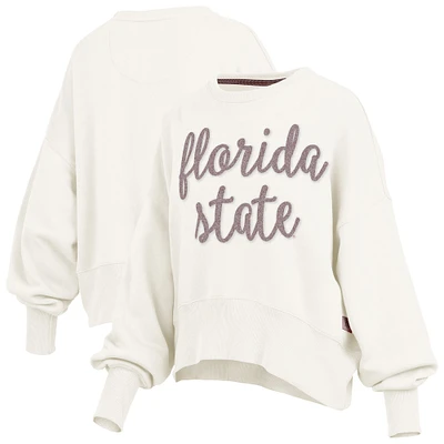 Sweat-shirt oversize à enfiler Chelsea pour femme de couleur crème Pressbox Florida State Seminoles