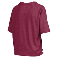 T-shirt surdimensionné à la taille pour femme avec logo Arch des Florida State Seminoles, imprimé grenat Pressbox