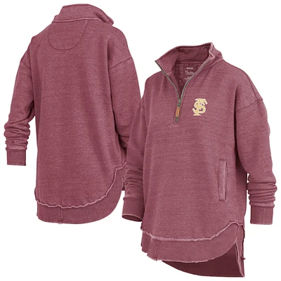 Sweat-shirt zippé quart de tour Sojourn Poncho Northfork Florida State Seminoles pour femme Pressbox Garnet