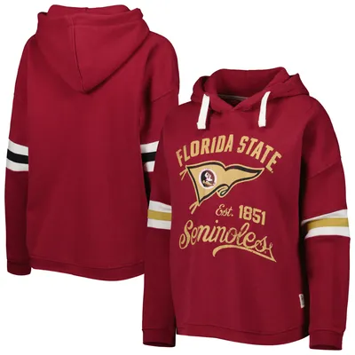 Florida State Seminoles Pressbox Women's Super Pennant Pullover Hoodie - Garnet