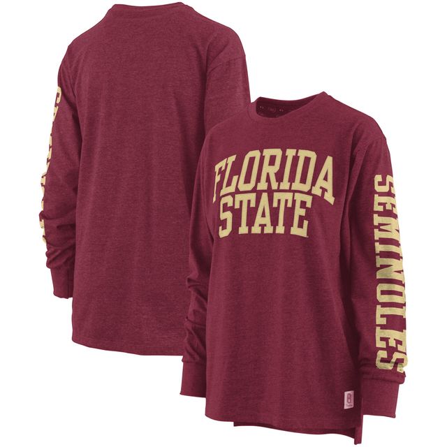 T-shirt à manches longues Pressbox Garnet Florida State Seminoles Two-Hit Canyon pour femme