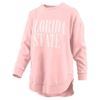 Women's Pressbox Light Pink Florida State Seminoles Poncho Fleece Pullover Sweatshirt