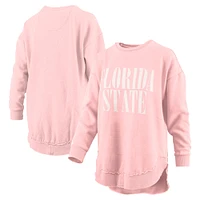 Women's Pressbox Light Pink Florida State Seminoles Poncho Fleece Pullover Sweatshirt