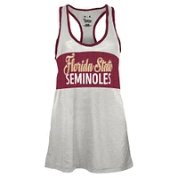 Women's Pressbox White/Garnet Florida State Seminoles Tracy Racerback Burnout Tank Top