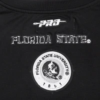 T-shirt court en forme de boîte Pro Standard noir pour femme Florida State Seminoles avec strass et perles