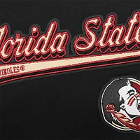 Women's Pro Standard Black Florida State Seminoles Script Tail Fleece Cropped Pullover Hoodie