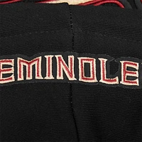 Women's Pro Standard Black Florida State Seminoles Script Tail Fleece Cropped Pullover Hoodie