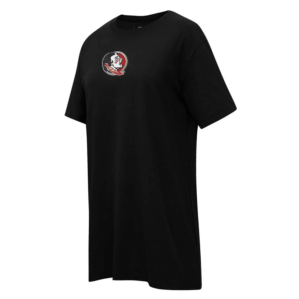 Mini-robe t-shirt Pro Standard pour femmes, noire, Florida State Seminoles, ton sur neutre