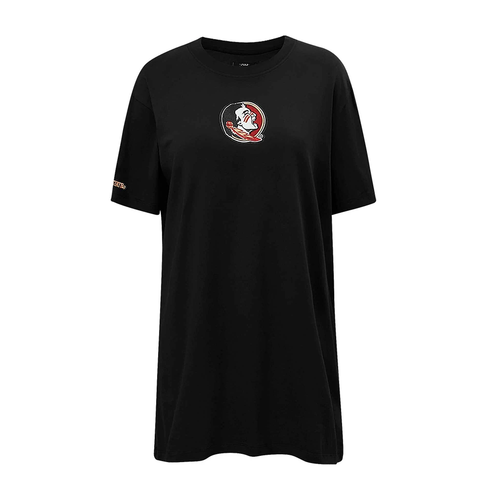 Mini-robe t-shirt Pro Standard pour femmes, noire, Florida State Seminoles, ton sur neutre