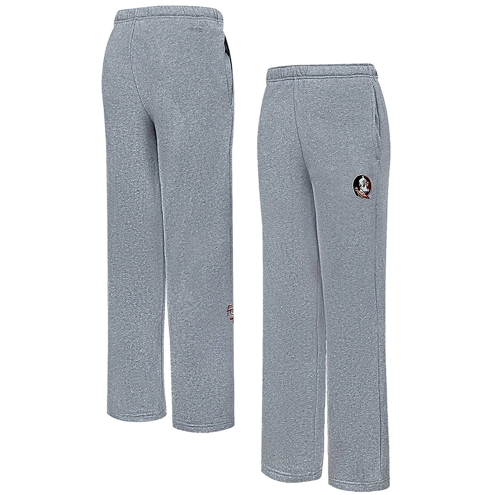 Pantalon de survêtement en molleton coupe décontractée Pro Standard Heather Charcoal pour femmes Florida State Seminoles ton sur neutre