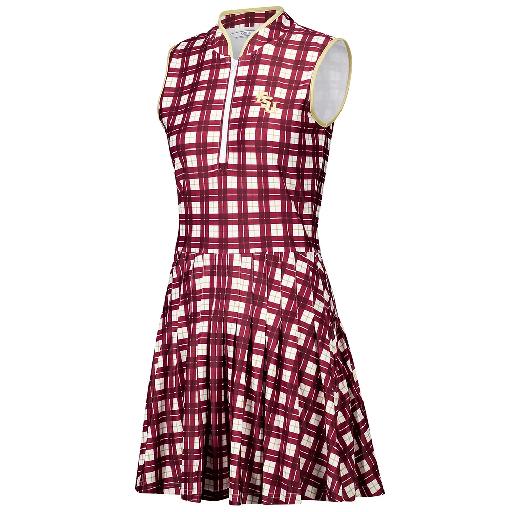 Women's Smith & Quinn Garnet/White Florida State Seminoles Tailgate Collection Mackenzie Pleated Dress