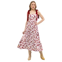 Robe longue à volants et épaules nouées pour femme Smith & Quinn Garnet Florida State Seminoles
