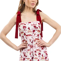 Robe longue à volants et épaules nouées pour femme Smith & Quinn Garnet Florida State Seminoles