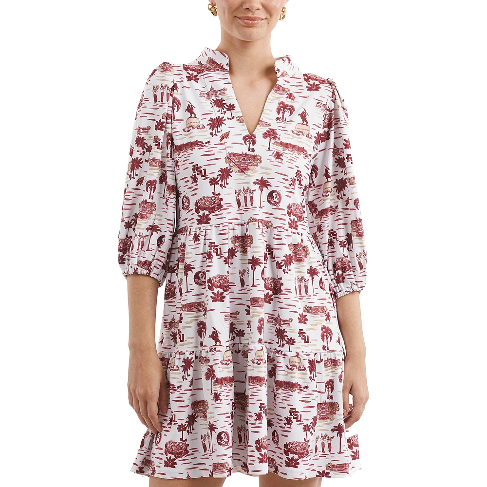 Women's Smith & Quinn White/Garnet Florida State Seminoles Tailgate Collection Tory Dress