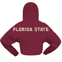 Sweat à capuche court surdimensionné Spirit Jersey Garnet Florida State Seminoles pour femmes