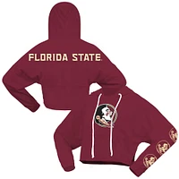 Sweat à capuche court surdimensionné Spirit Jersey Garnet Florida State Seminoles pour femmes