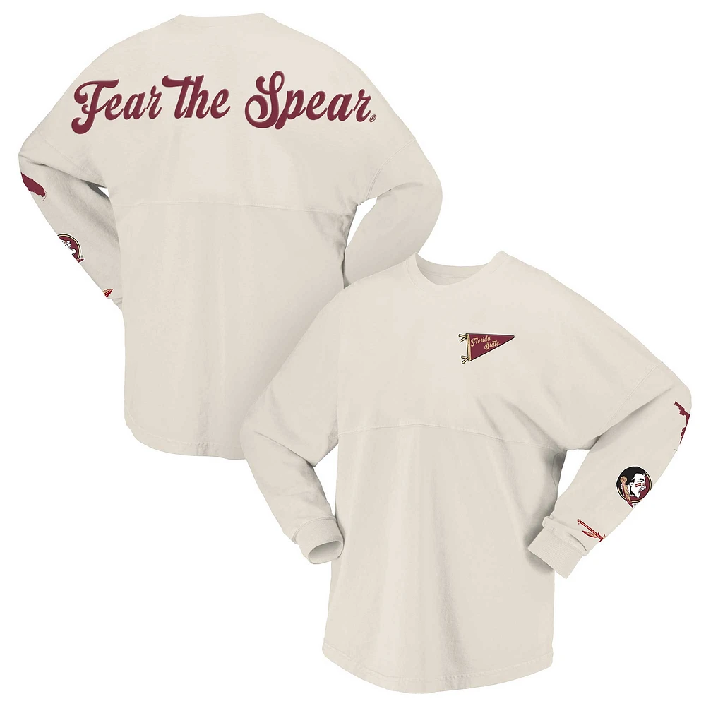 T-shirt à manches longues local Spirit Jersey Natural Florida State Seminoles pour femmes