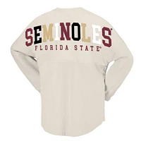 T-shirt à manches longues pour femmes Spirit Jersey Tan Florida State Seminoles Rainbow Arch