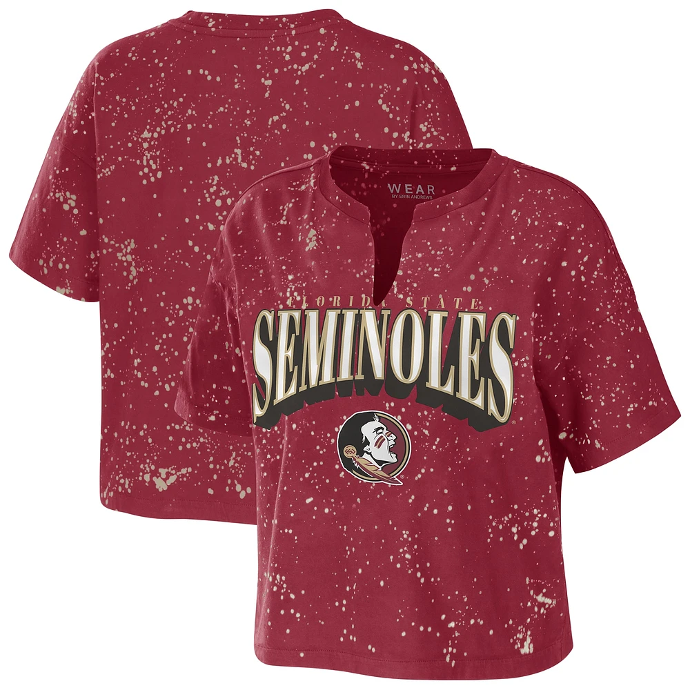 T-shirt à éclaboussures Florida State Seminoles pour femme WEAR by Erin Andrews Garnet