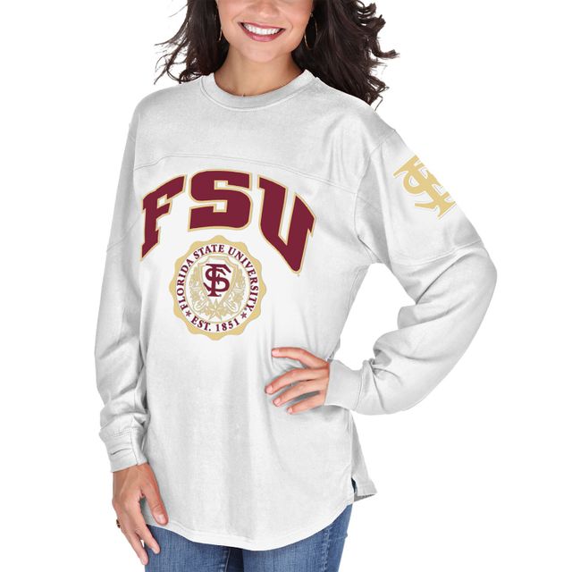 T-shirt blanc à manches longues Florida State Seminoles Edith pour femme