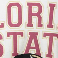 Women's White Florida State Seminoles Raw Hem Cropped Spirit Jersey Long Sleeve T-Shirt