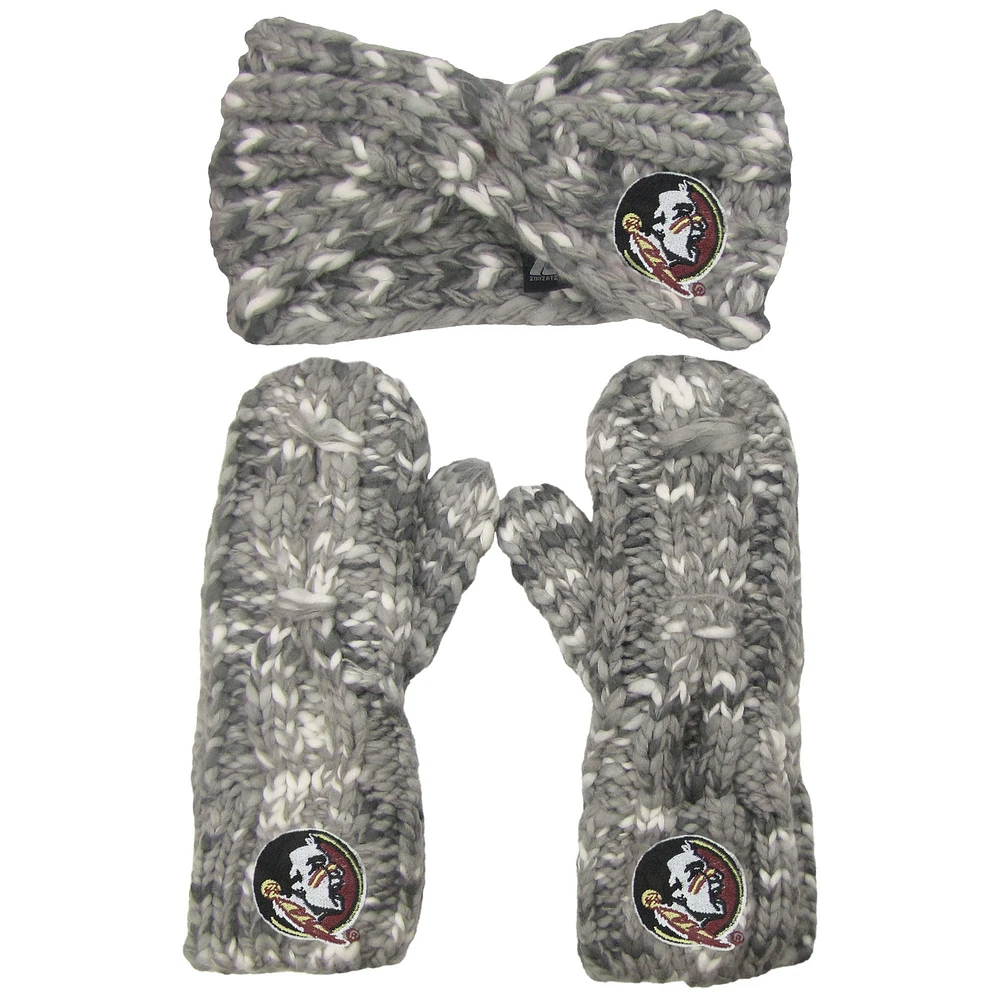 Florida State Seminoles ZooZatz Women's Logo Marled Headband and Mitten Set