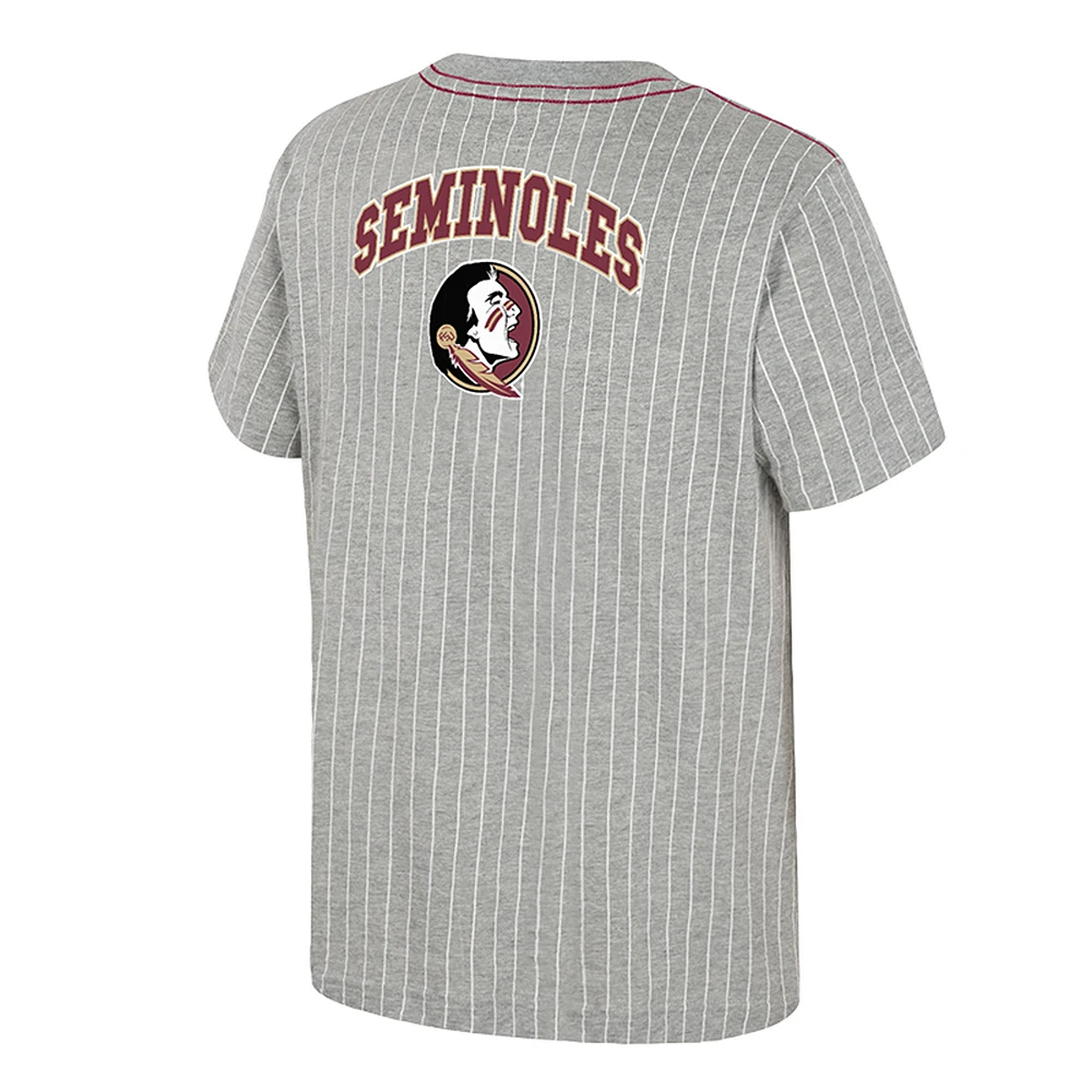 Youth Colosseum  Heather Gray Florida State Seminoles Airball Baseball T-Shirt